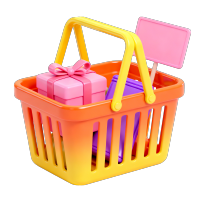 可爱3D购物篮图形素材