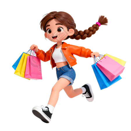 购物女生商用PNG素材