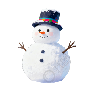 可爱雪人插画