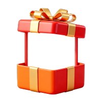 红色礼盒插画设计