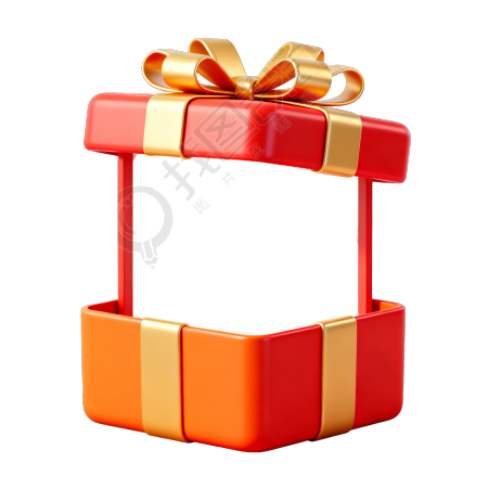 红色礼盒商业设计插图