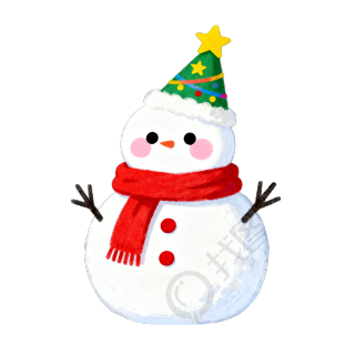 可爱雪人插画