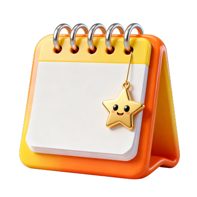 3D可爱日历插画