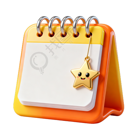 3D可爱日历插画