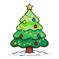 可爱圣诞树插画