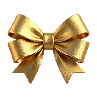 金色蝴蝶结PNG素材