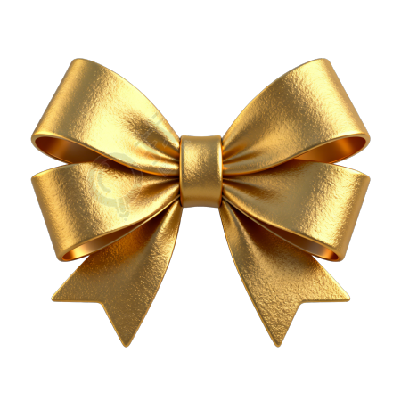 金色蝴蝶结PNG素材