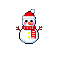像素风格雪人PNG