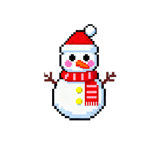 像素风格雪人PNG