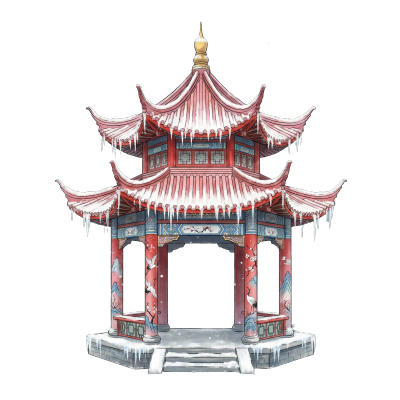 雪中凉亭国风插图