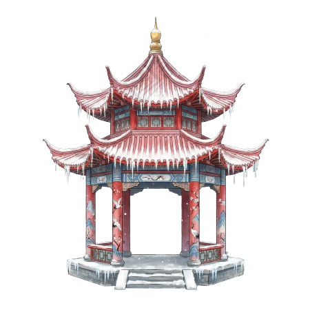 雪中凉亭国风插图