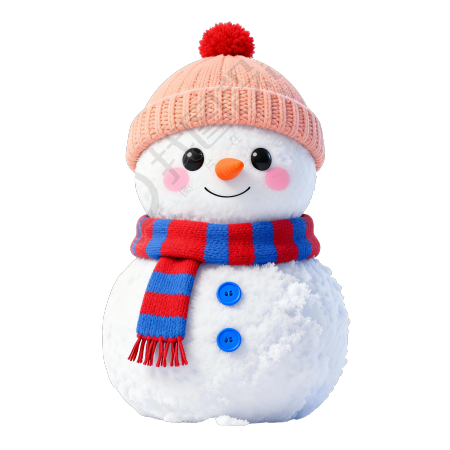 3D雪人透明背景素材