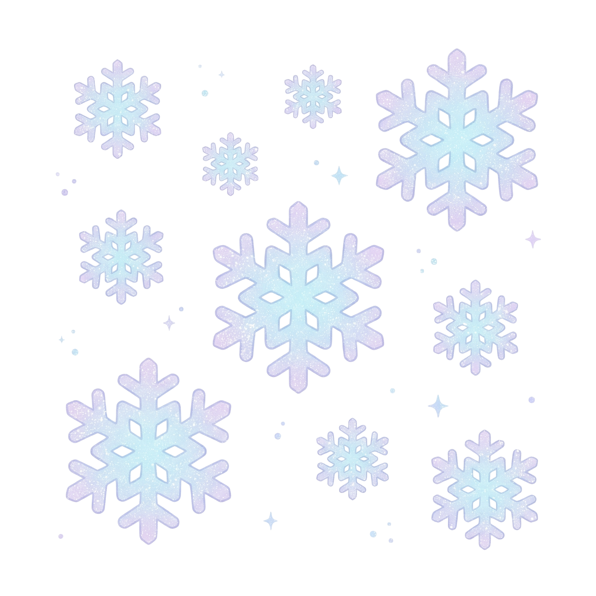 蓝紫色雪花元素