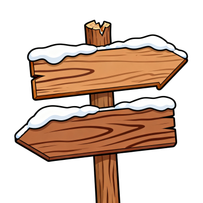 木质箭头路牌插画
