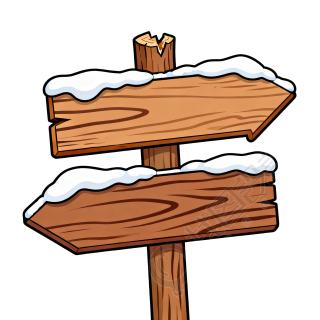 双层木质箭头路牌插画