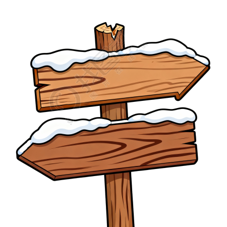 木质箭头路牌插画