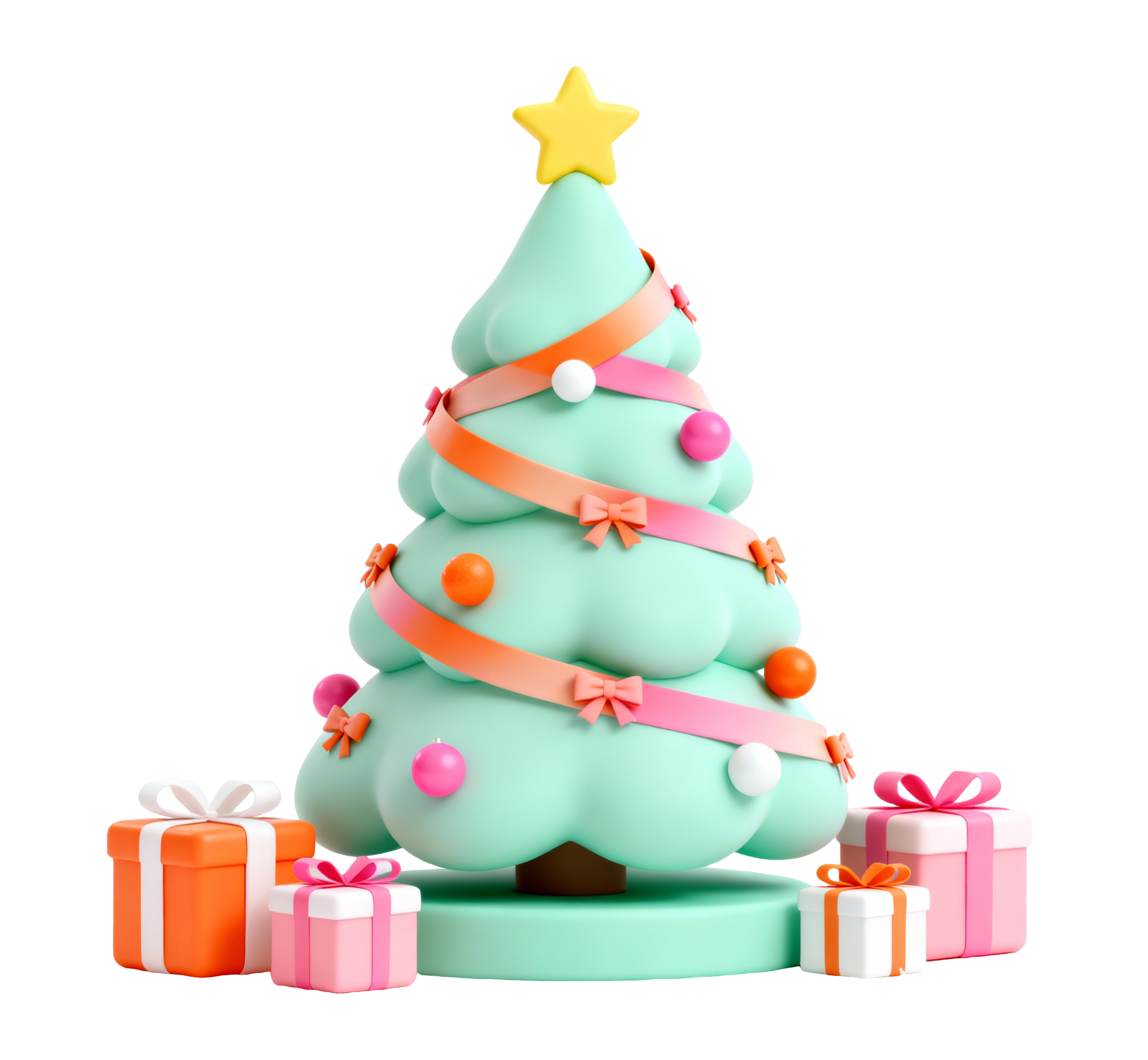 圣诞树节日装饰插图