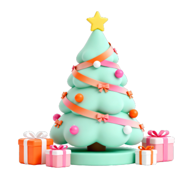 圣诞树节日装饰插图