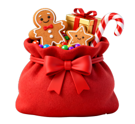 圣诞袋装满节日美味