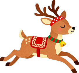可爱圣诞驯鹿PNG素材