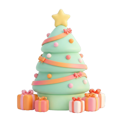 圣诞树节日装饰插画