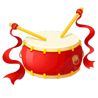 传统红鼓PNG素材