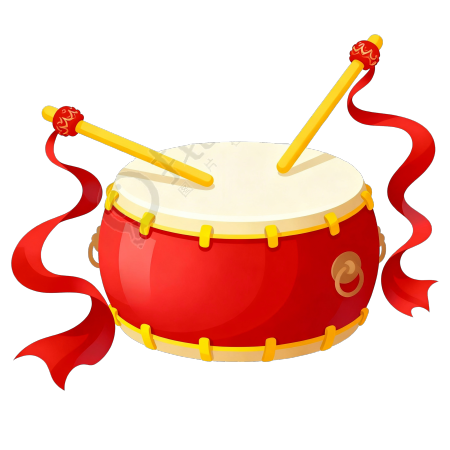 传统红鼓PNG素材