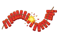 传统爆竹火红热闹图案PNG