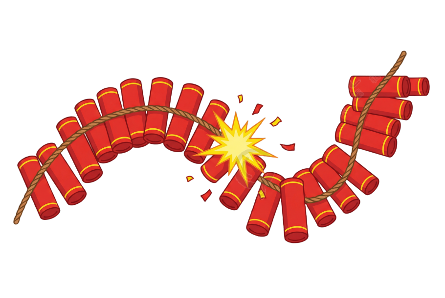 红色鞭炮春节素材