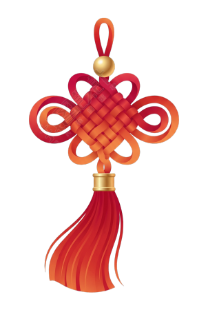 中国结红色流苏插图