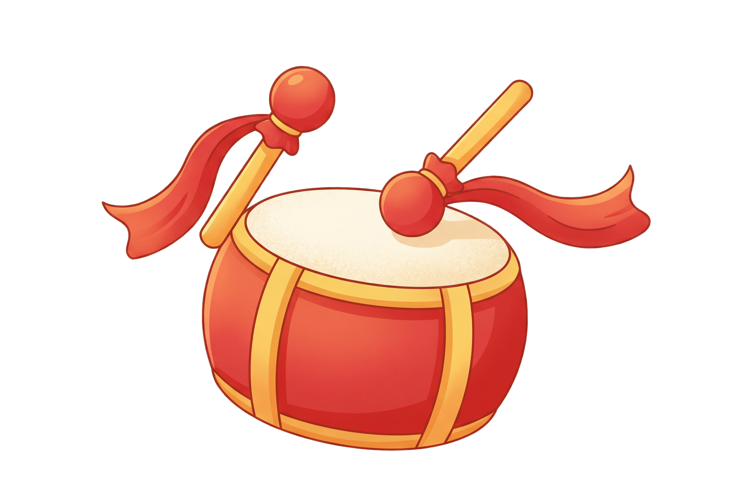 传统红鼓PNG插画