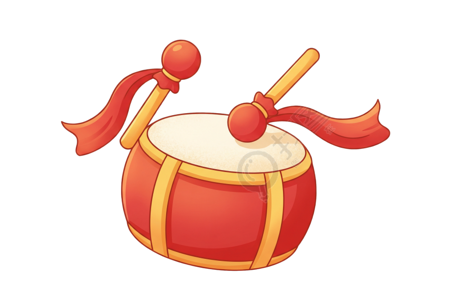 传统红鼓PNG插画