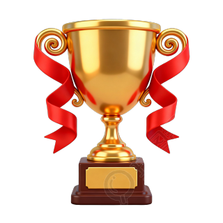 3D卡通金色奖杯