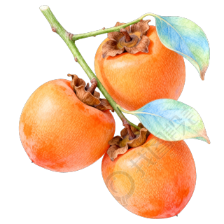熟透柿子图形素材