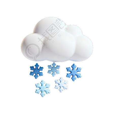 3D白色云朵元素