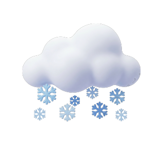 可爱3D白色云和雪花PNG图形素材