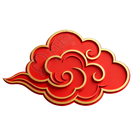 红色祥云唯美元素