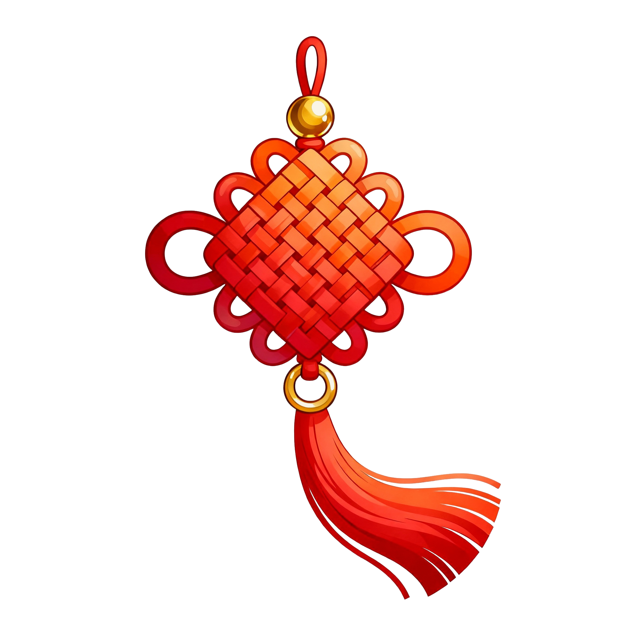 中国结红色流苏插画