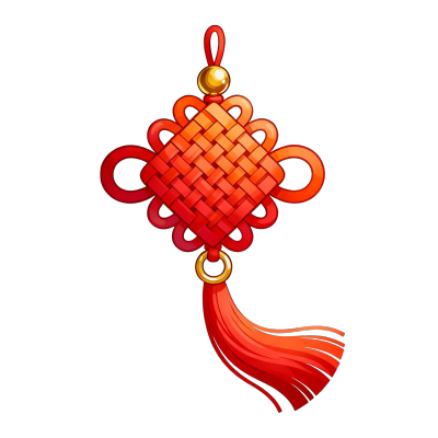 中国结红色流苏插画