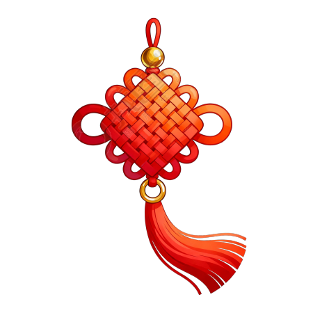 中国结红色流苏插画