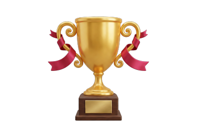 3D卡通金色奖杯素材