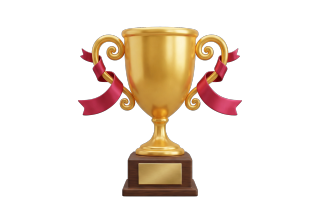 3D卡通风格金色奖杯