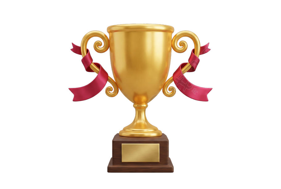 3D卡通金色奖杯素材