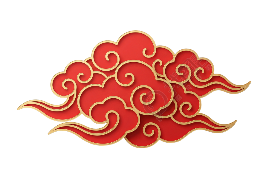 红色祥云唯美素材
