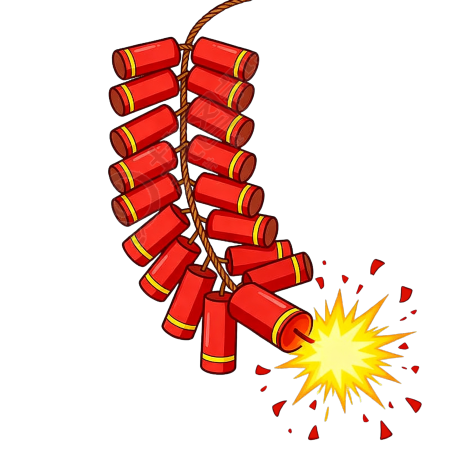 红色鞭炮春节元素