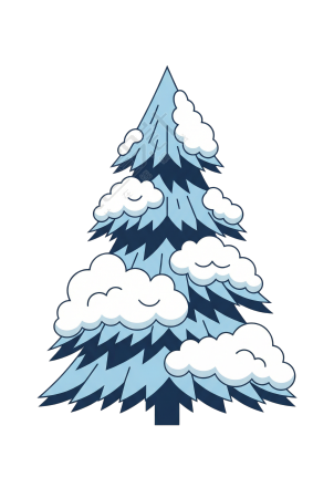 雪覆松树插图