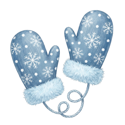 蓝色手套冬季插图