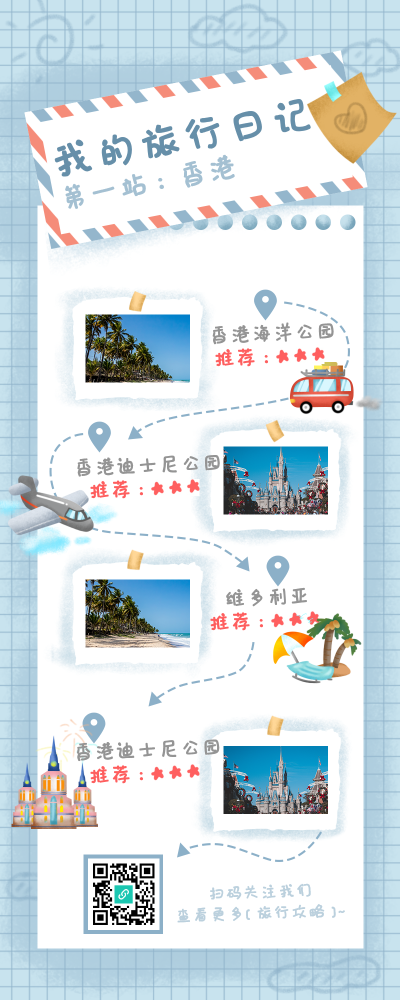 我的旅行日记出游景点推荐长图