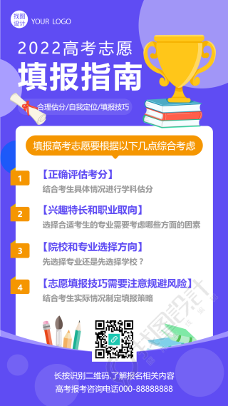 2022高考志愿填报指南手机海报