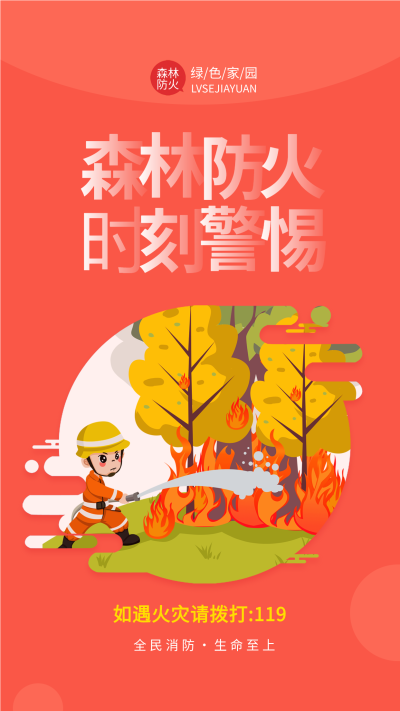 森林防火消防火灾宣传海报